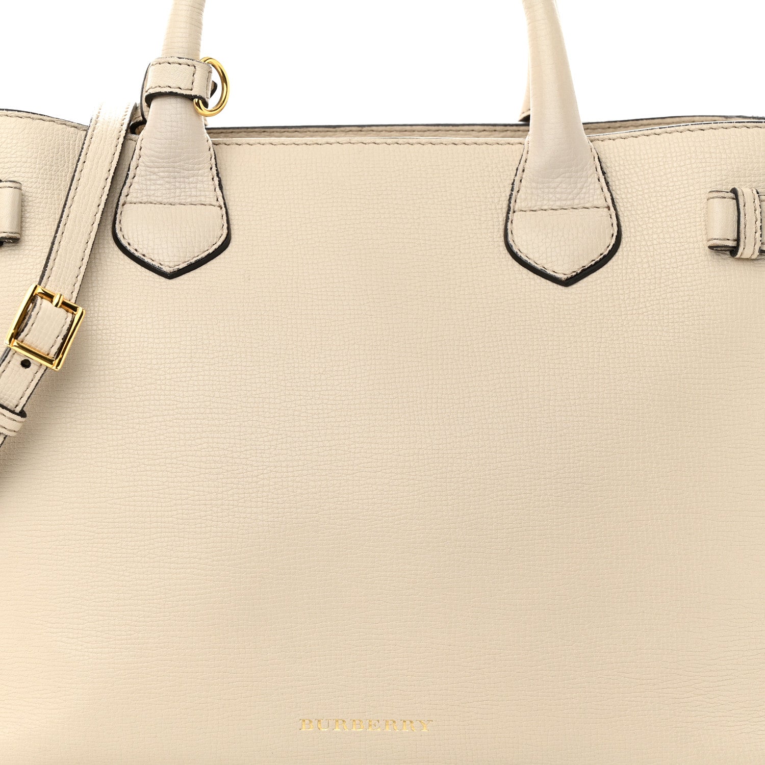 Burberry Derby Calfskin House Check Medium Banner Tote Limestone 7 of 14
