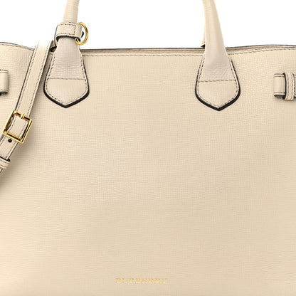 Burberry Derby Calfskin House Check Medium Banner Tote Limestone 7 of 14