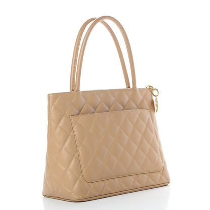 Chanel Caviar Quilted Medallion Tote Beige 3 of 12