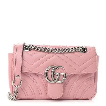 Gucci Calfskin Matelasse Mini GG Marmont Shoulder Bag Wild Rose 1 of 10