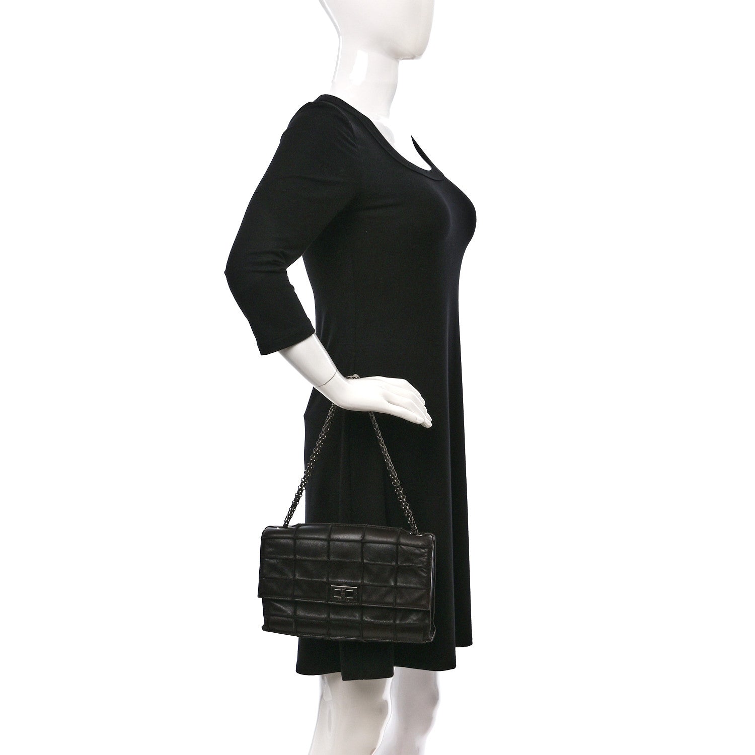 Chanel Lambskin Medium Patchwork Mademoiselle Single Flap Black 2 of 8