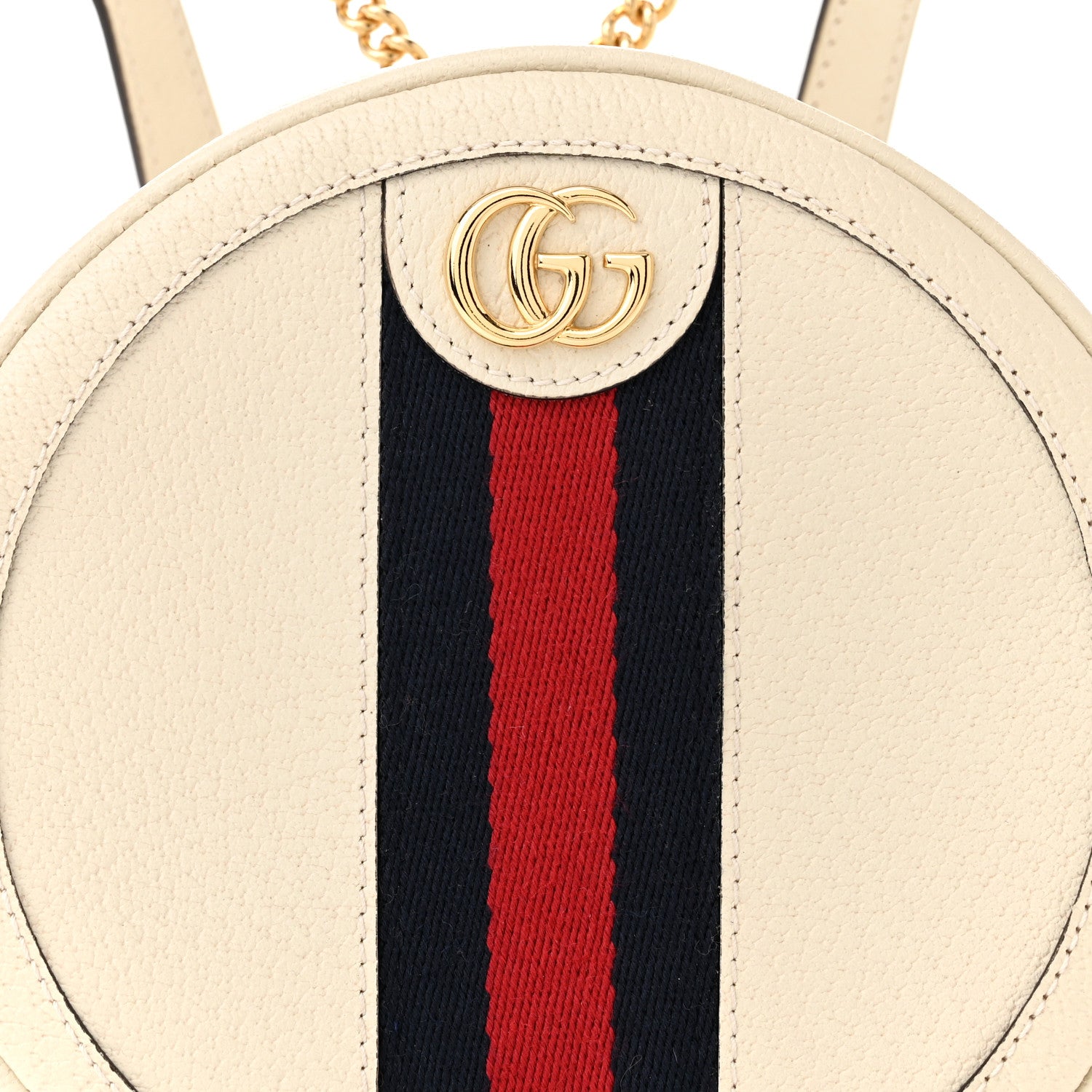 Gucci Textured Calfskin Web Mini Ophidia Round Backpack Mystic White 8 of 11