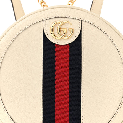 Gucci Textured Calfskin Web Mini Ophidia Round Backpack Mystic White 8 of 11