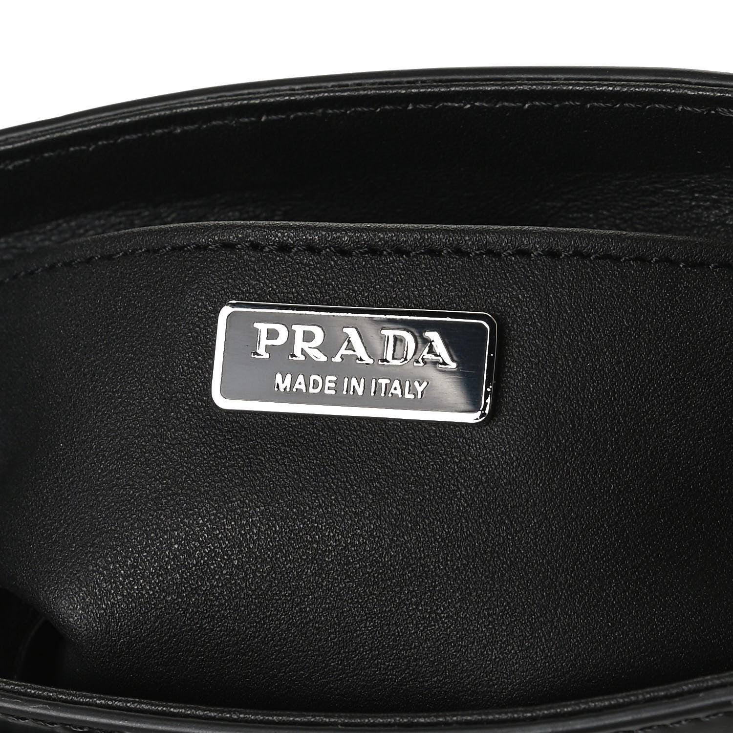 Prada Spazzolato Triangle Small Double Handle Crossbody Tote Black 6 of 12