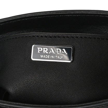 Prada Spazzolato Triangle Small Double Handle Crossbody Tote Black 6 of 12