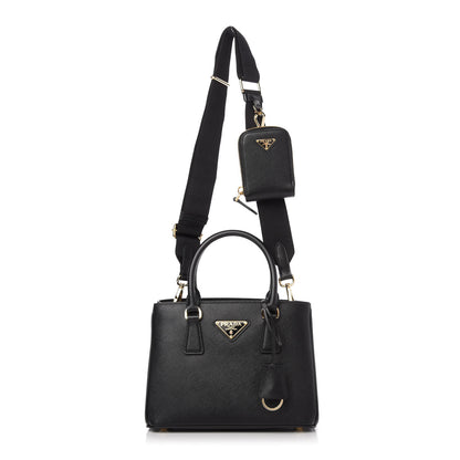 Prada Saffiano Lux Micro Galleria Shoulder Bag Black 1 of 10
