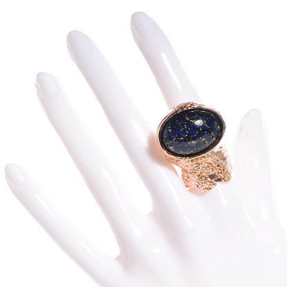 Saint Laurent Arty Ovale Ring Rose Gold Marine 8.5 2 of 6