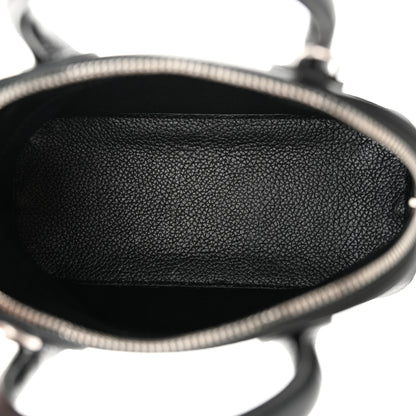 Balenciaga Grained Calfskin Graffiti Print Logo XXS Ville Top Handle Bag Black Silver 5 of 11