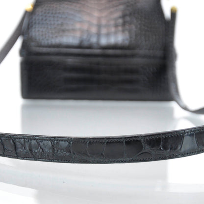Judith Leiber Crocodile Shoulder Bag Black 6 of 9