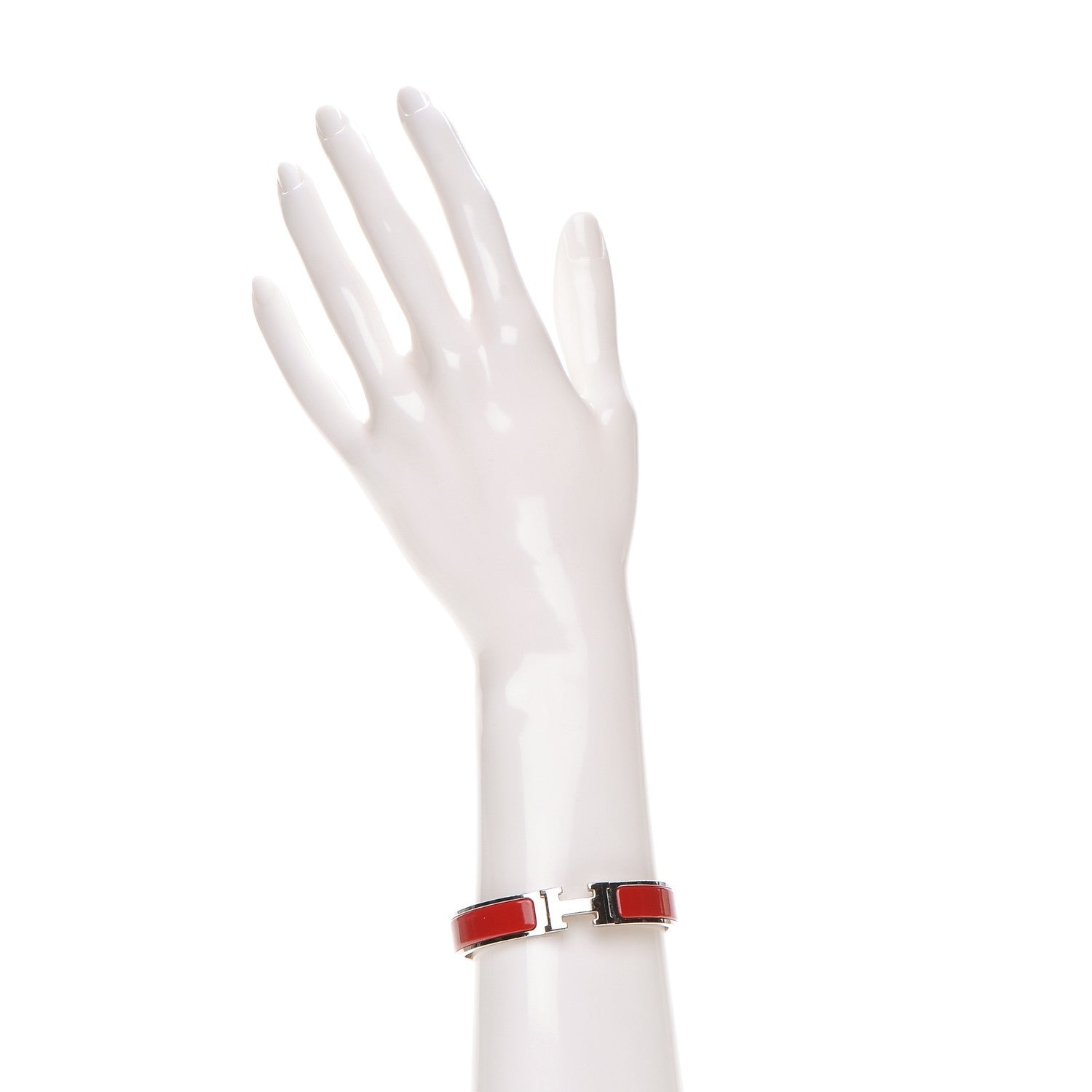 Hermes Enamel Narrow Clic Clac H Bracelet PM Red 2 of 4
