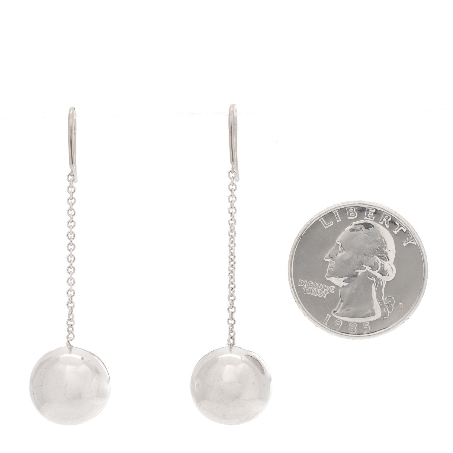 Tiffany Sterling Silver 14mm HardWear Ball Hook Earrings 2 of 4
