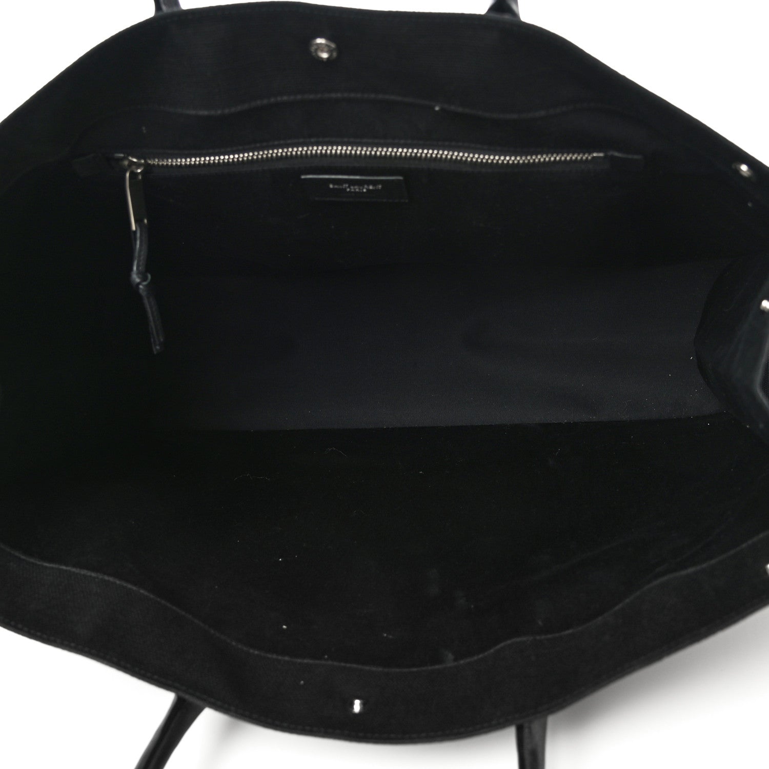 Saint Laurent Raffia Linen Calfskin Rive Gauche Tote Black 4 of 9