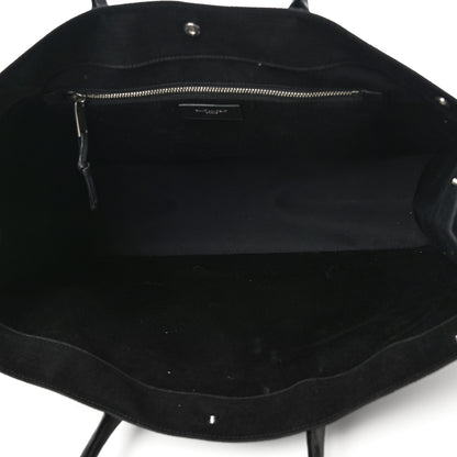 Saint Laurent Raffia Linen Calfskin Rive Gauche Tote Black 4 of 9