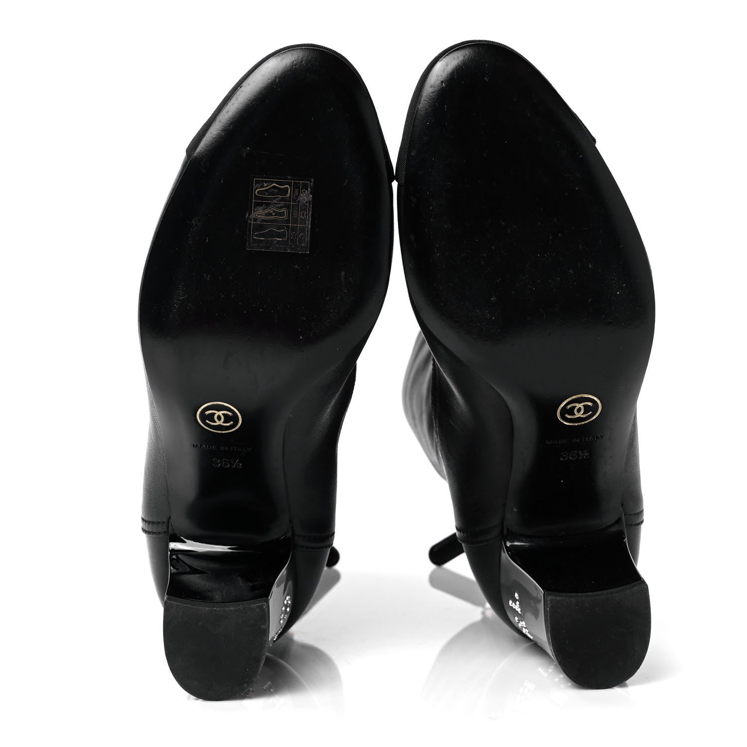 Chanel Lambskin Grosgrain Cap Toe Ankle Boots 36.5 Black 6 of 7