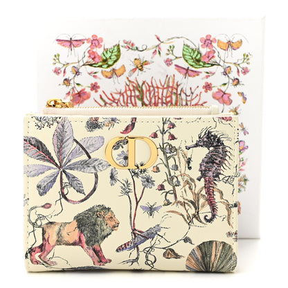 Christian Dior Calfskin Cabinet De Curiosites Print Caro XS Wallet White Multicolor 9 of 9