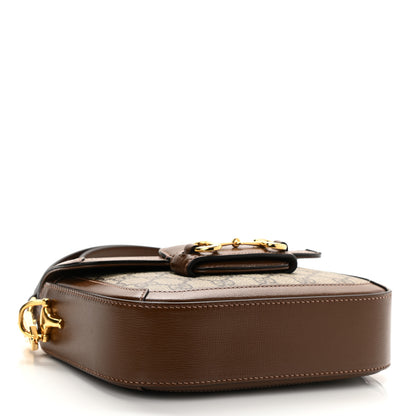 Gucci GG Supreme Monogram Web Mini Horsebit 1955 Shoulder Bag Beige Brown Sugar 4 of 10