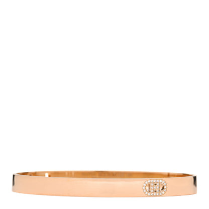 Hermes 18K Rose Gold Diamond PM H D'Ancre Bracelet SH 1 of 7