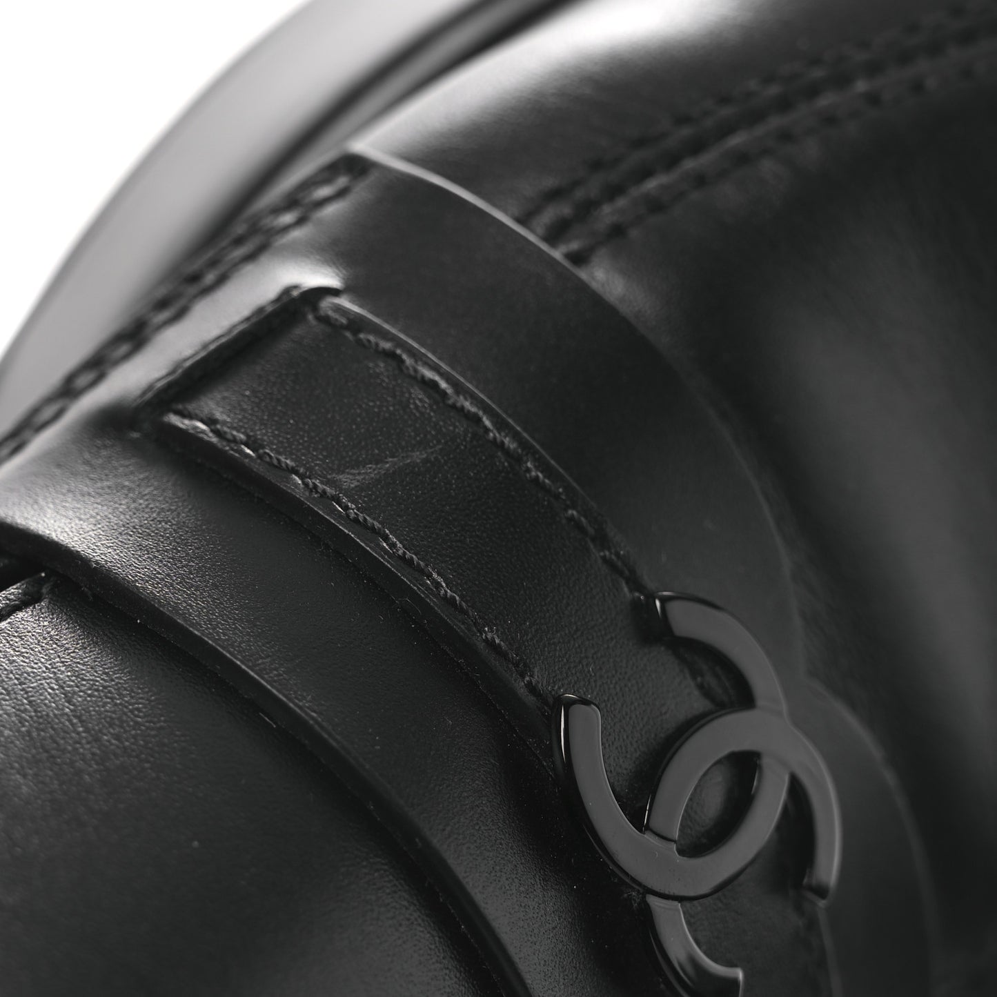 Calfskin CC Platform Loafers 38 Black