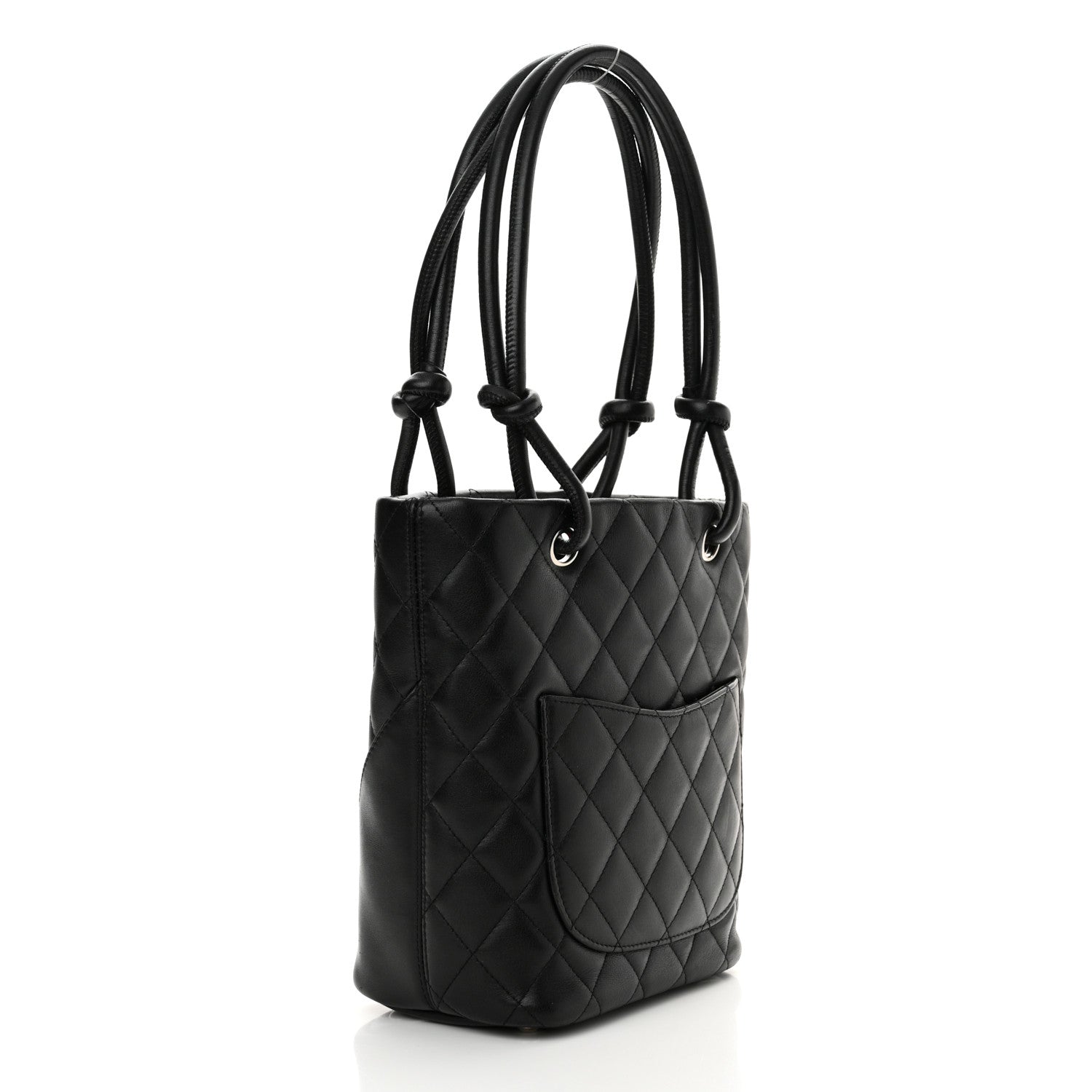 Chanel Calfskin Quilted Small Cambon Tote Black White 3 of 12