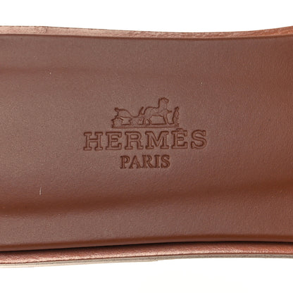 Hermes Box Calfskin Oran Sandals 37.5 Gold 8 of 8