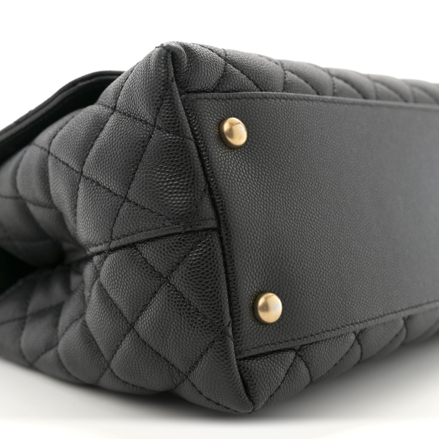 Caviar Quilted Small Coco Chain Handle Flap Black