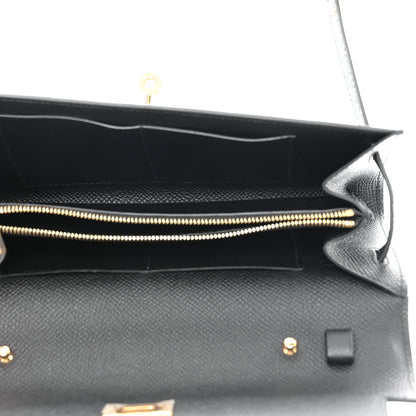 Hermes Epsom Kelly Wallet To Go Black 5 of 10