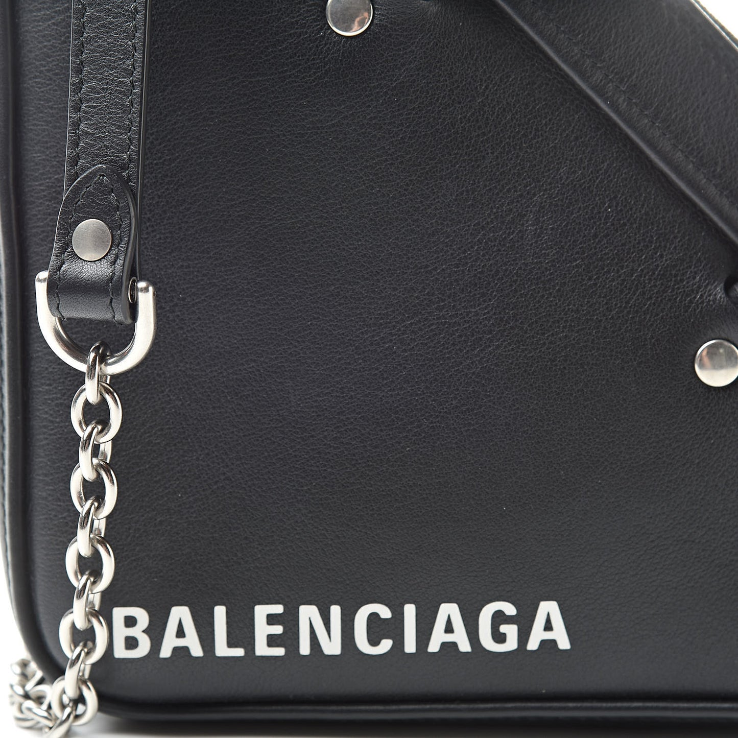 Calfskin XS Triangle Chain Duffle Black