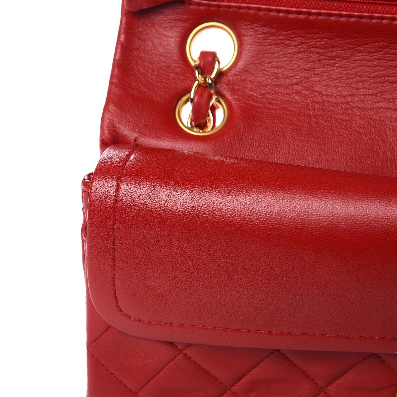 Chanel Lambskin Quilted Small Double Flap Red 12 of 16