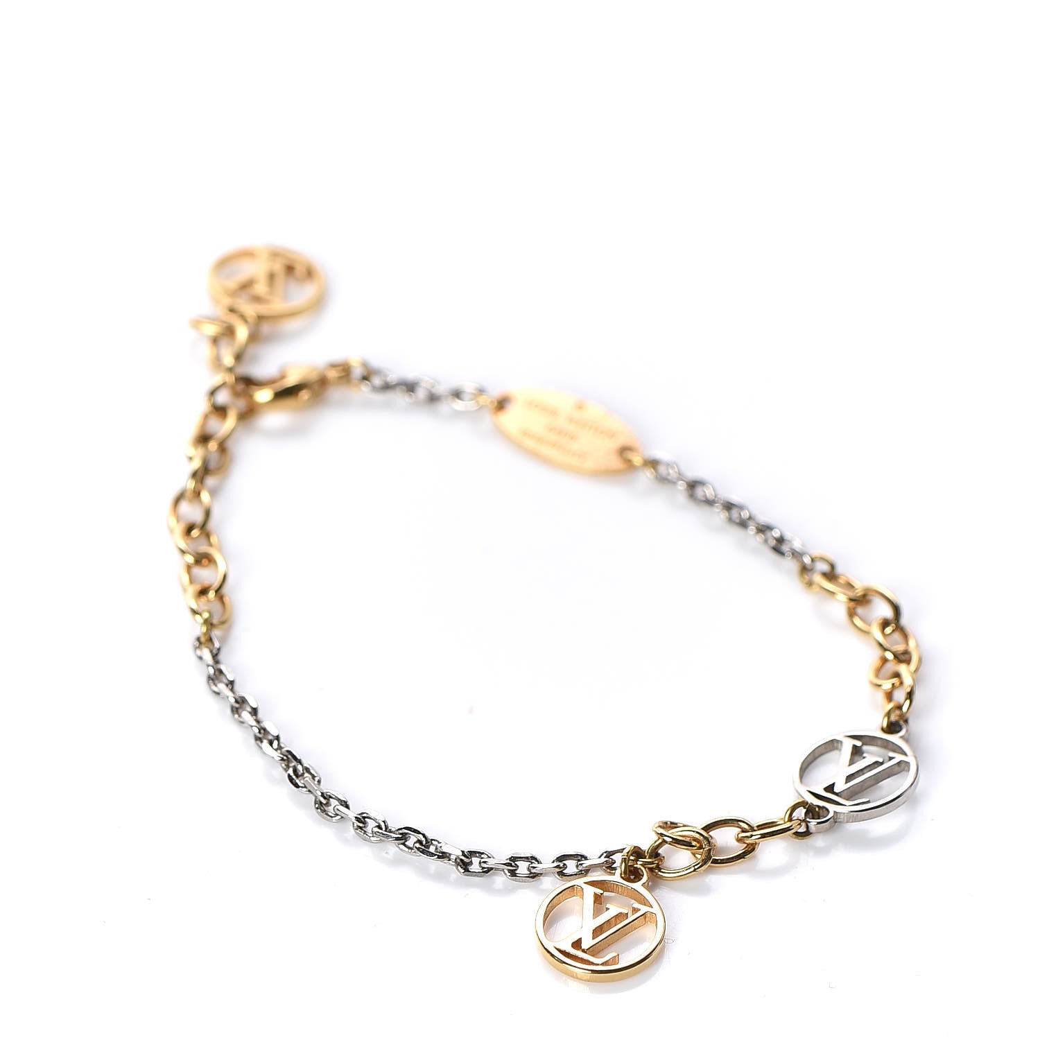 Louis Vuitton Logomania Bracelet Silver Gold 1 of 4