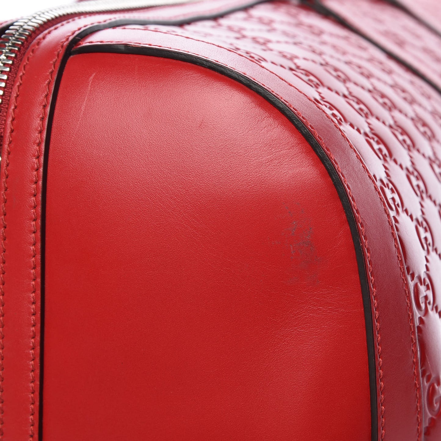 Guccissima Signature Large Duffle Hibiscus Red