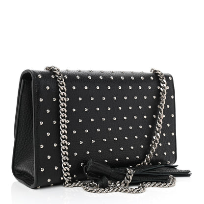 Gucci Calfskin Studded Medium Miss Bamboo Shoulder Bag Black 3 of 11