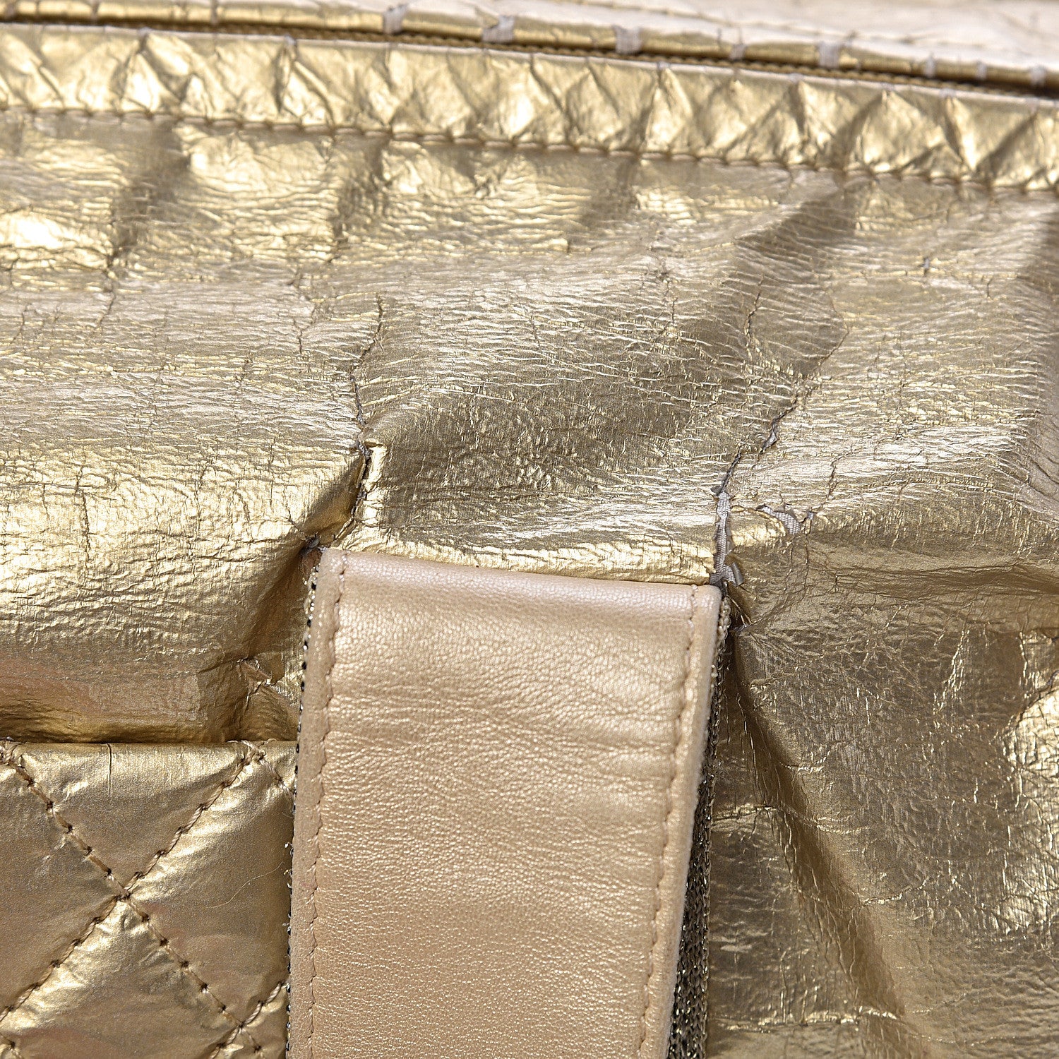 Chanel Metallic Coated Canvas Sport Duffle Gold 16 of 23