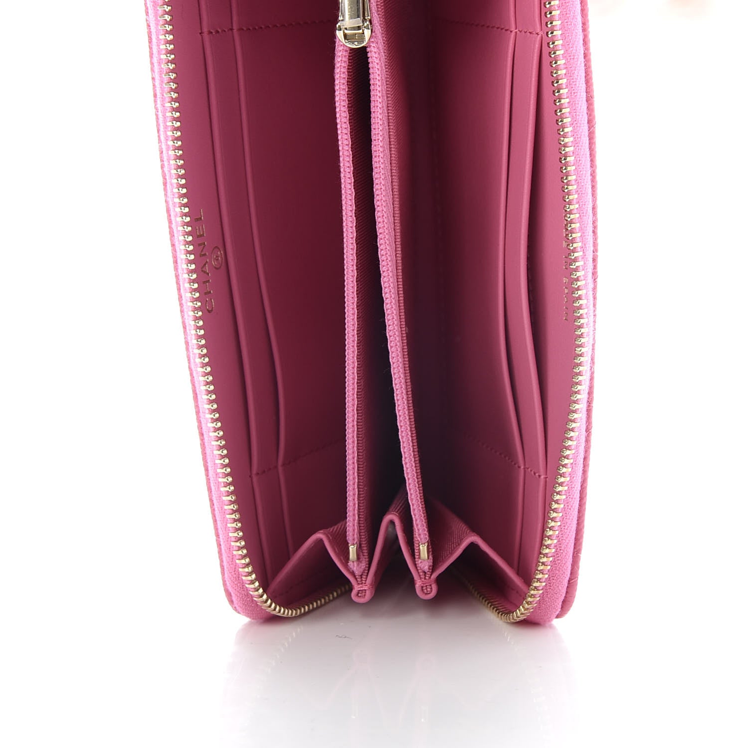 Chanel Caviar Quilted Medium Zip Around Wallet Pink 5 of 9