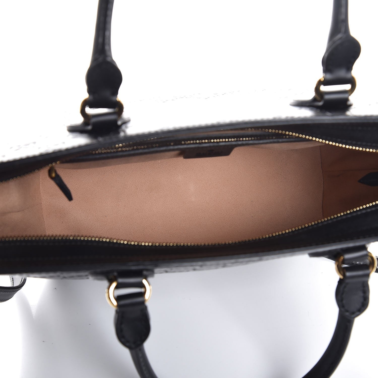 Gucci Guccissima Small Zippered Bucket Tote Black 6 of 8