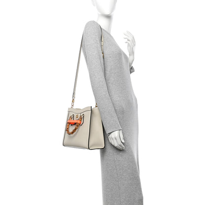 Gucci Wonka Grain Calfskin Small Diana Tote Bag Mystic White Orange Fluo 2 of 15