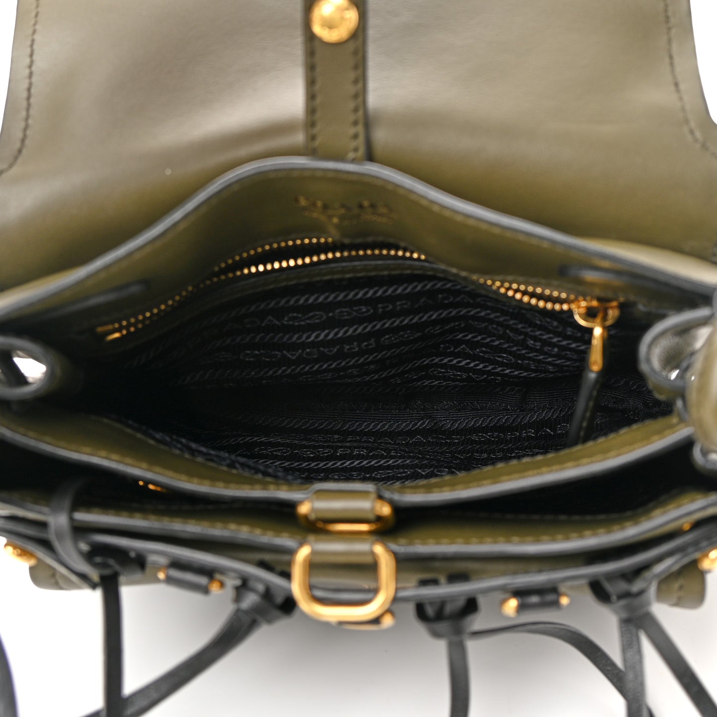 Saffiano Cuir Calf Corsaire Bag Militare Black