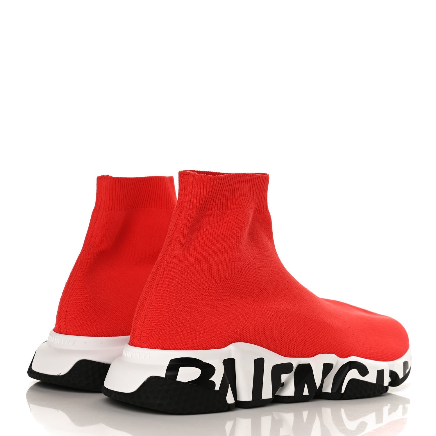 Balenciaga Neoprene Knit Mens Speed Graffiti Sneakers 44 Red White Black 4 of 11