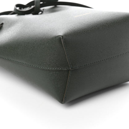 Mansur Gavriel Saffiano Mini Mini Bucket Bag Dark Green 8 of 9