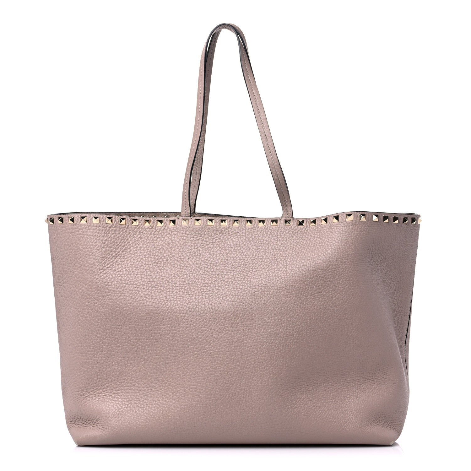 Valentino Garavani Grained Calfskin Rockstud Shoulder Tote Poudre 1 of 14