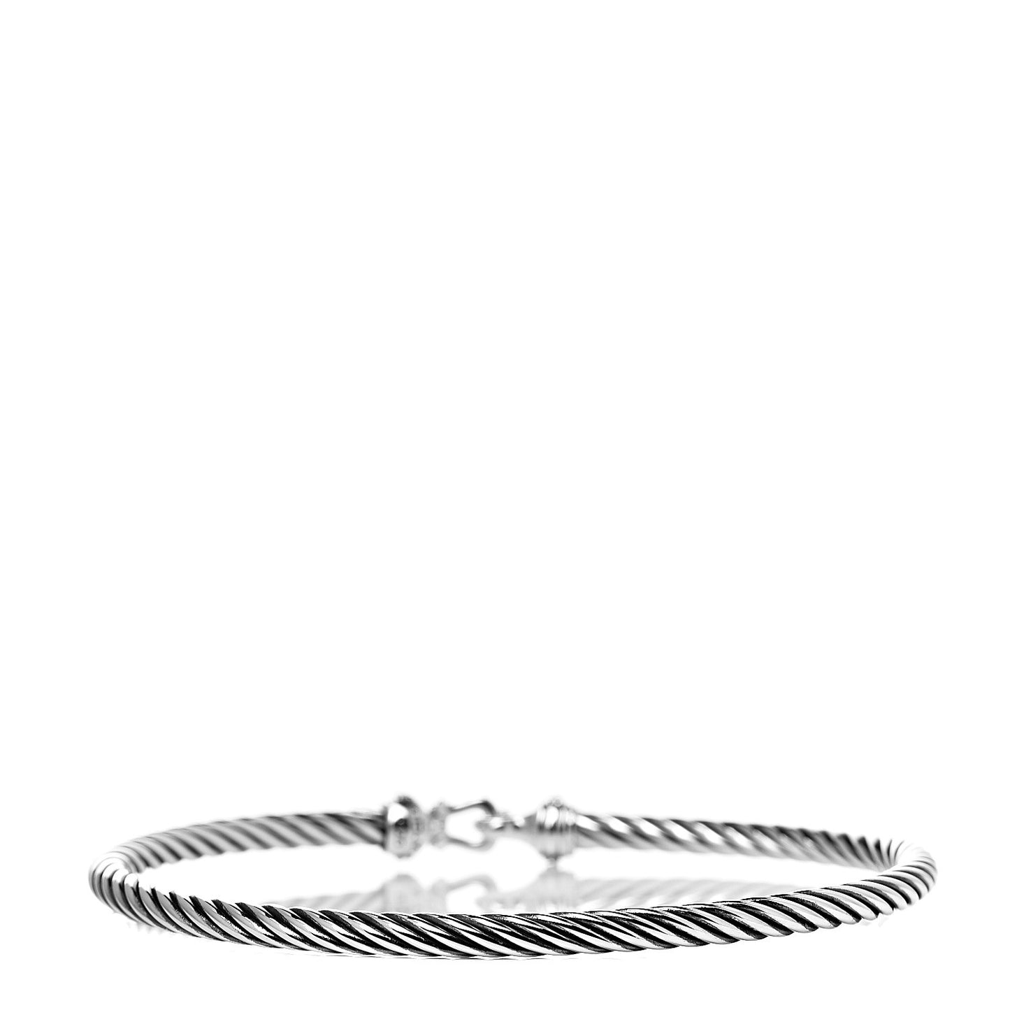 Sterling Silver Diamond 3mm Cable Buckle Bracelet