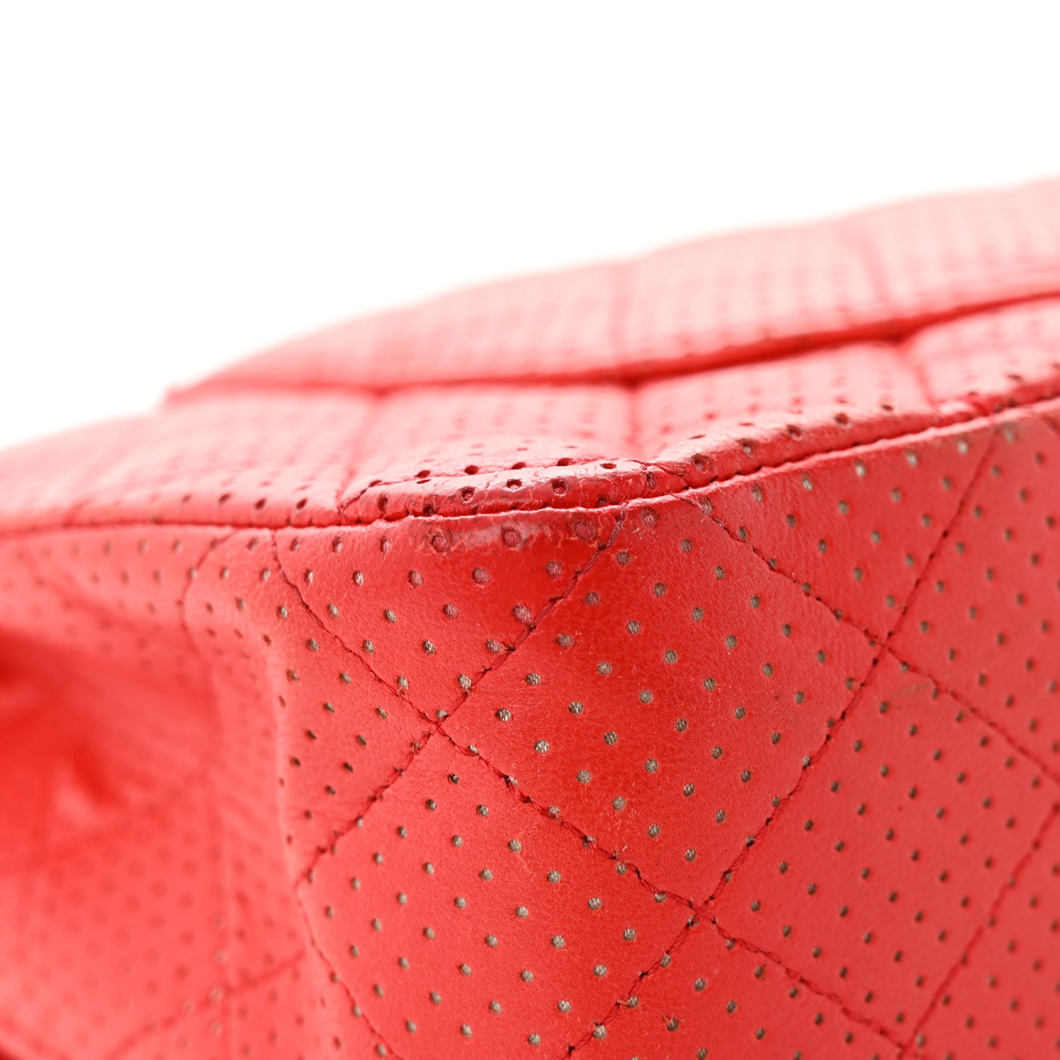Chanel Lambskin Perforated Medium Double Flap Red 11 of 28