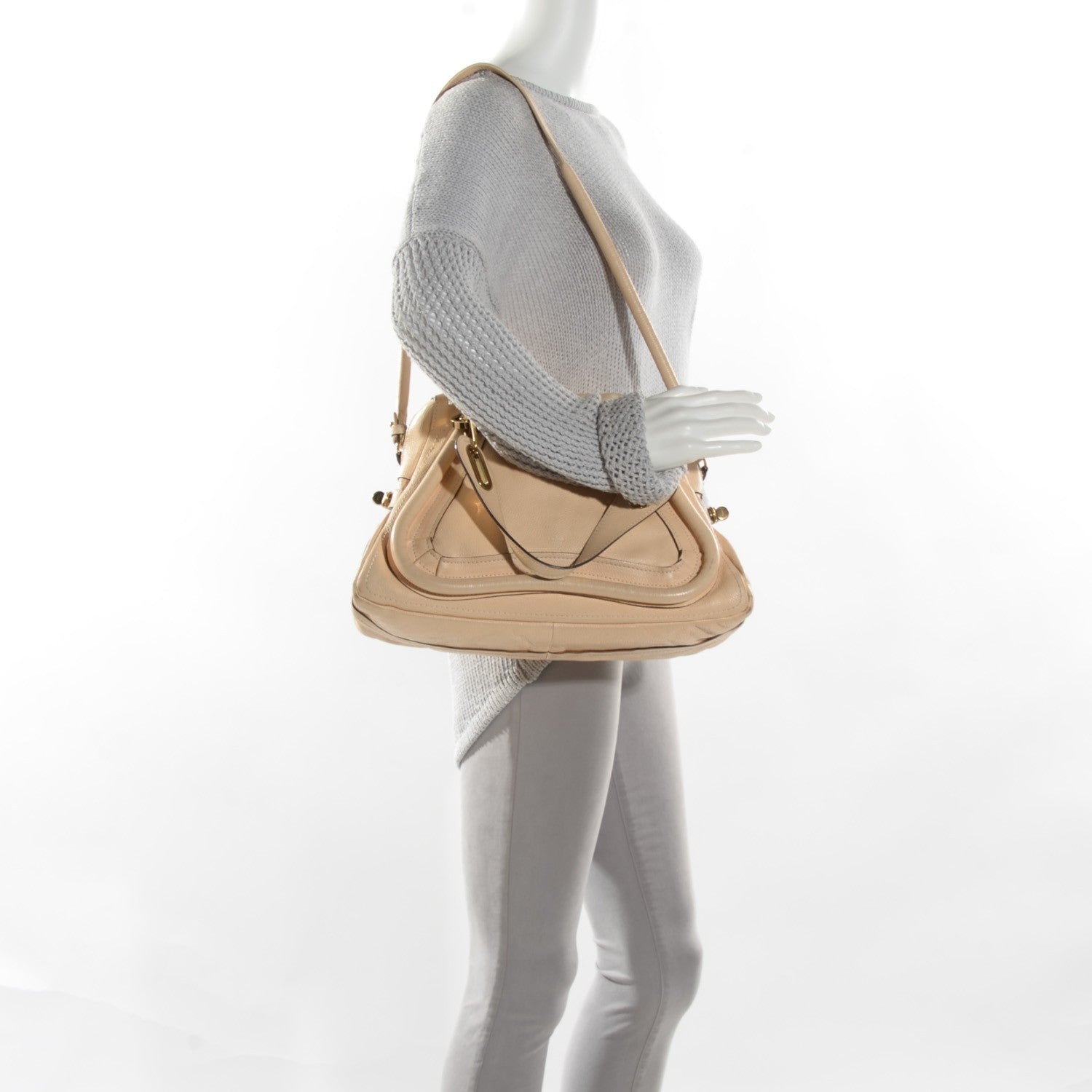 Chloe Calfskin Medium Paraty Biscotti Beige 2 of 14