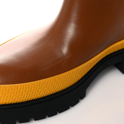 Hermes Toile De Coton Barn Boots 36 Black Marron Iroko 9 of 10