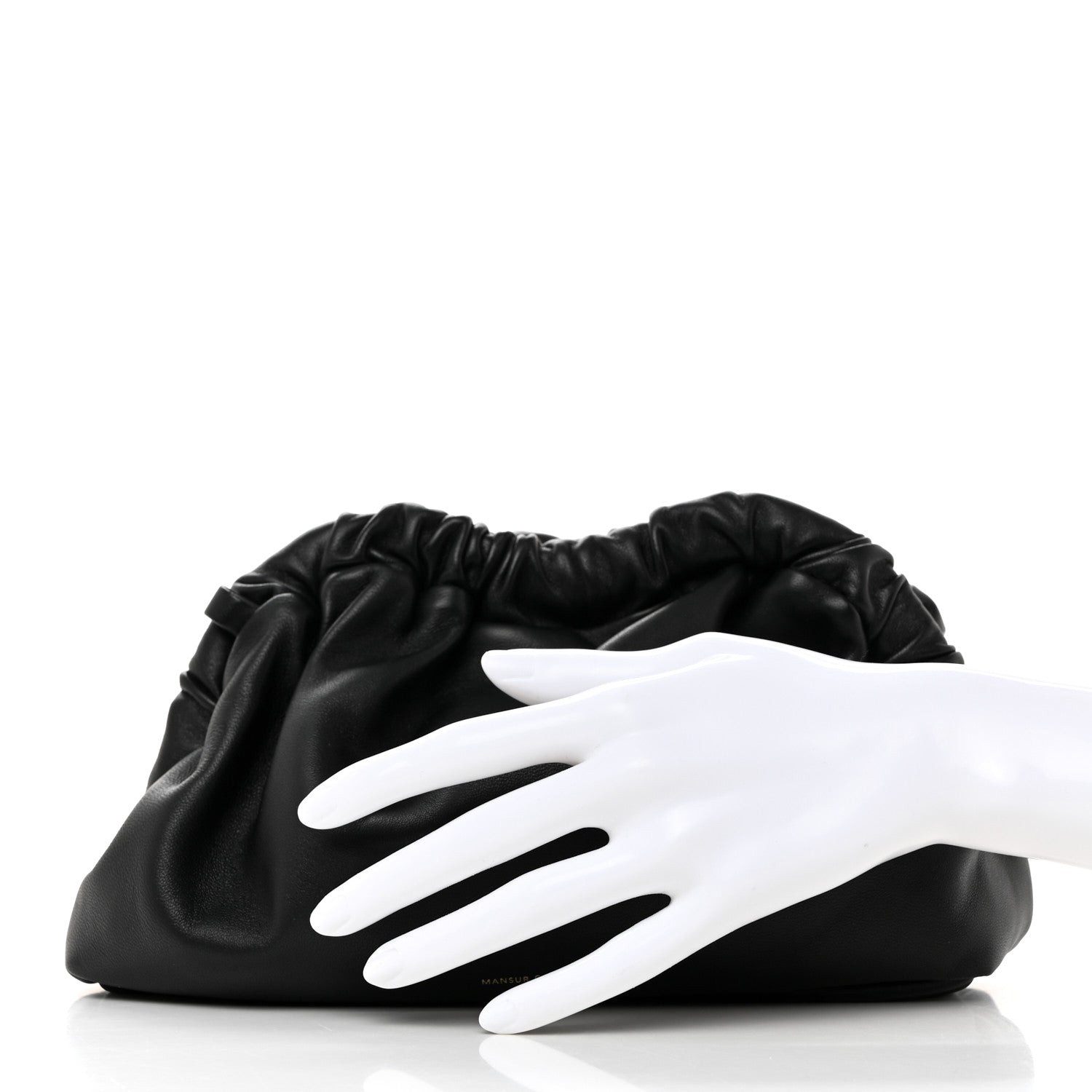 Mansur Gavriel Lambskin Cloud Clutch Black Flamma 2 of 7