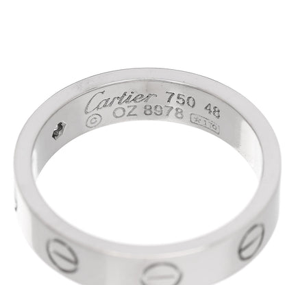 Cartier 18K White Gold Diamond 4mm LOVE Wedding Band Ring 48 4.5 4 of 4