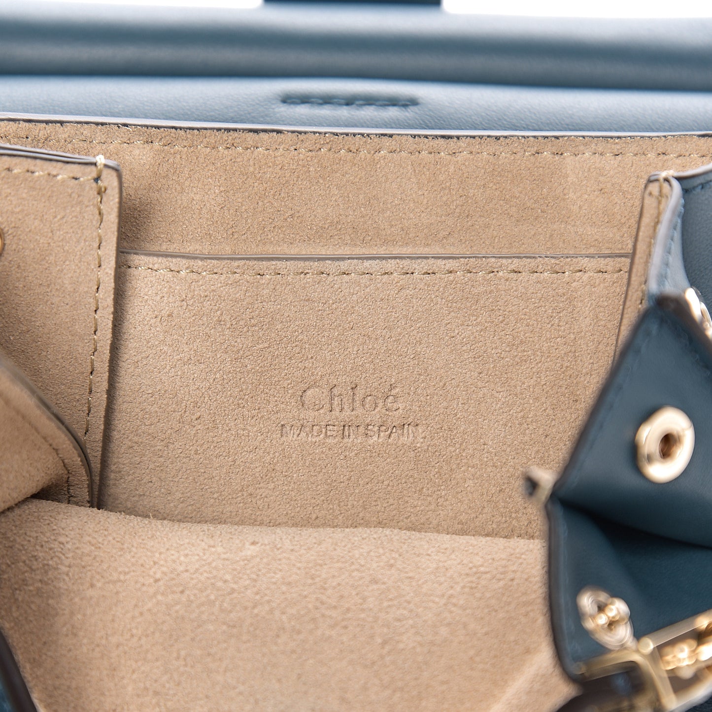 Suede Calfskin Mini Faye Bracelet Bag Majolica Blue