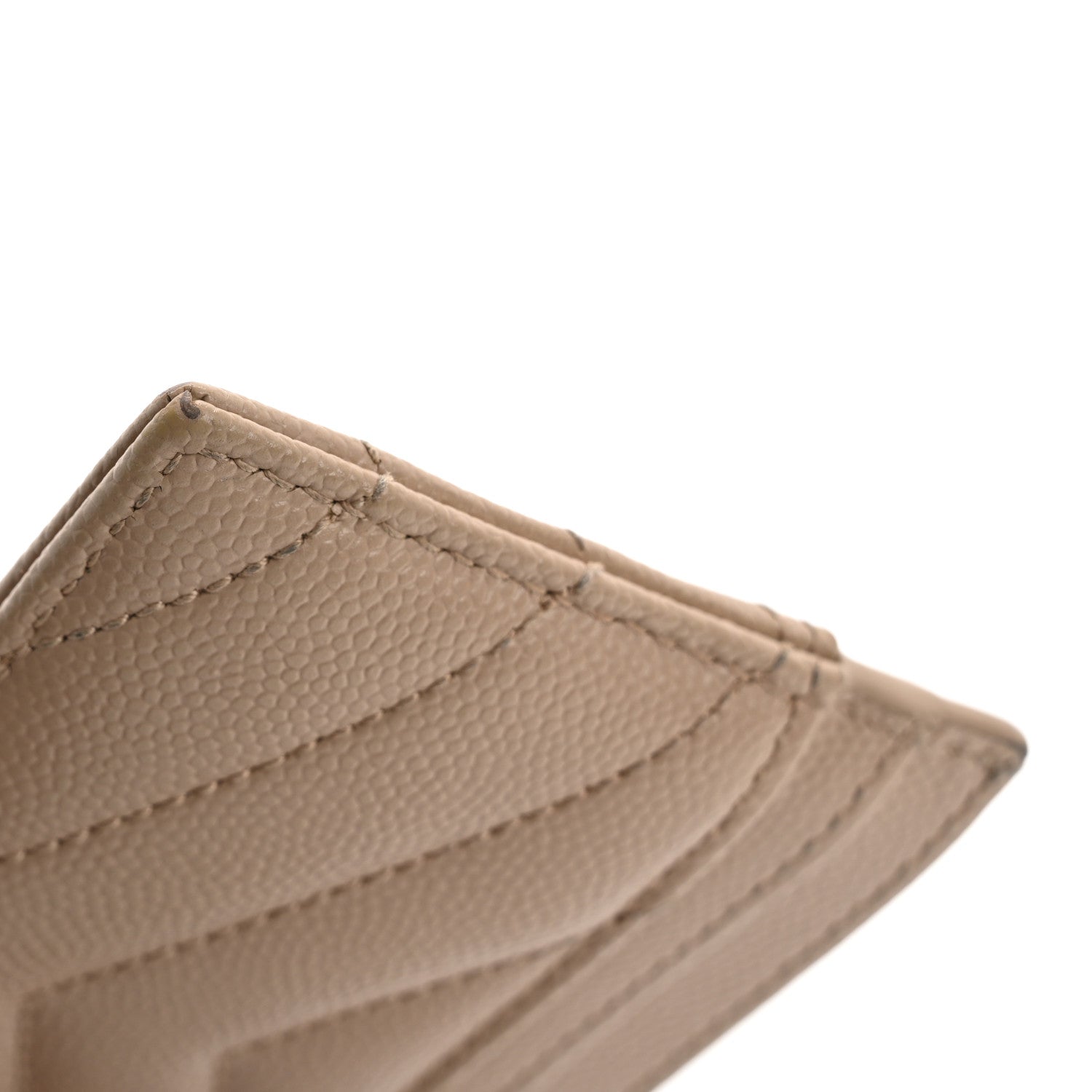 Saint Laurent Grain De Poudre Matelasse Chevron Monogram Credit Card Case Nude Powder 9 of 13