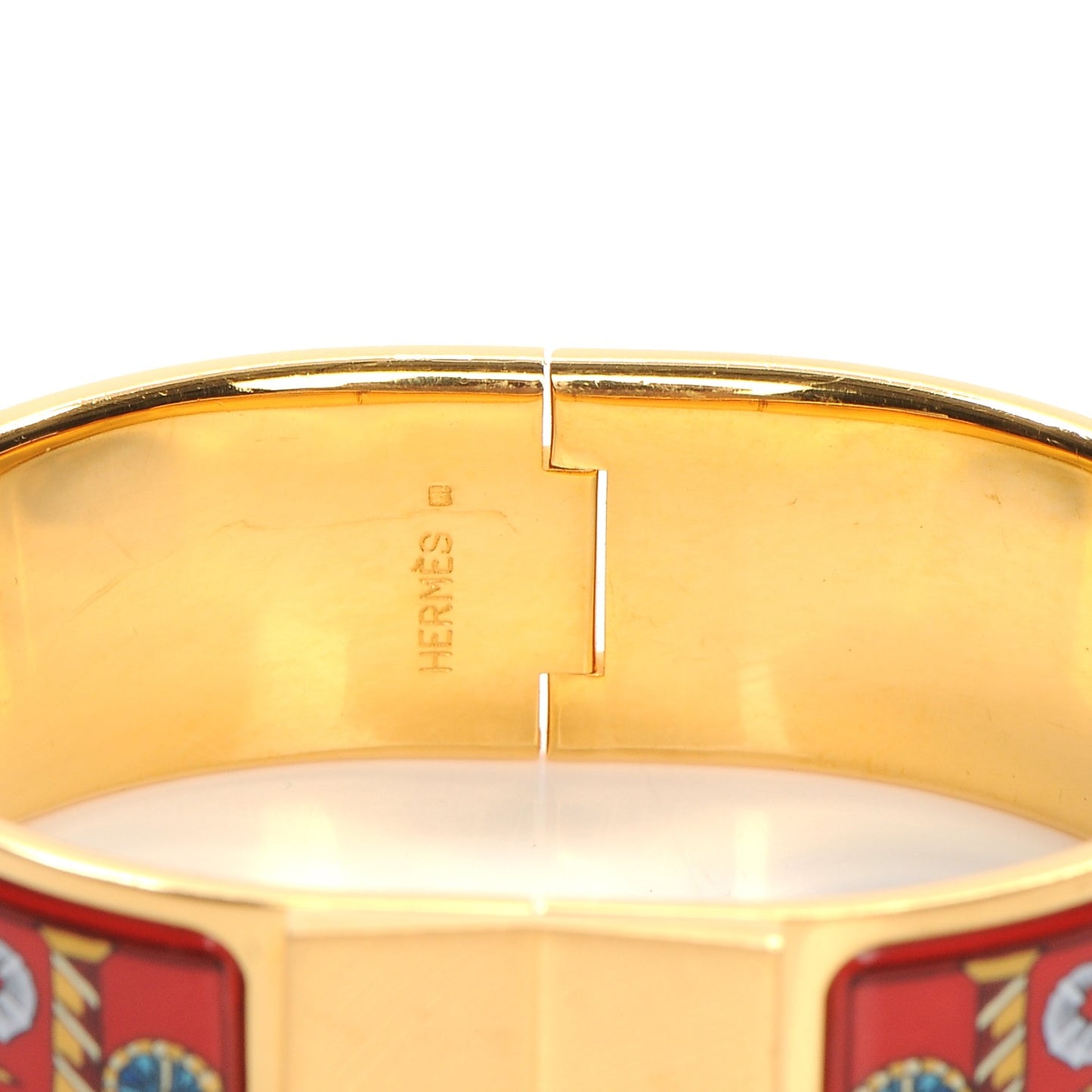Enamel Printed Clic Clac Torana Elephants Wide Bracelet GM
