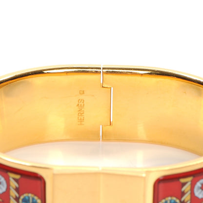 Hermes Enamel Printed Clic Clac Torana Elephants Wide Bracelet GM 4 of 6
