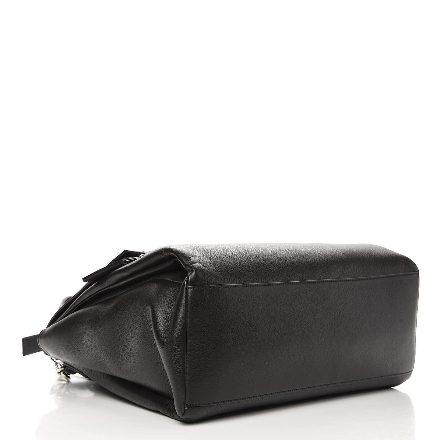 Calfskin Studded Medium Pandora Pure Flap Bag Black White